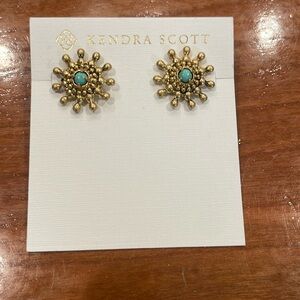 Kendra Scott Dryden Vintage Gold turquoise Studs